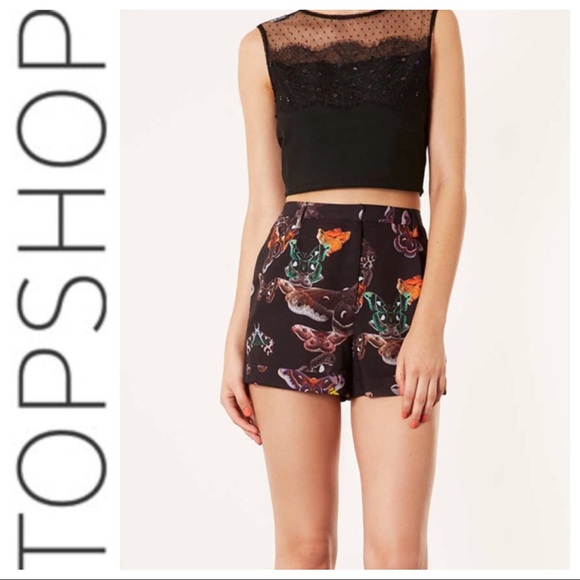 Topshop Pants - 💕SALE💕TopShop Black Butterfly Shorts
